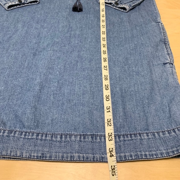 Madewell Chambray Artiste Denim Dress Small Tassel  Blue Mini - Picture 3 of 8